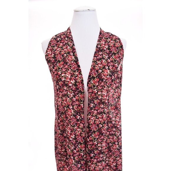 NWOT LuLaRoe Joy Floral Print Long Duster Jacket Cardigan Pink Womens Sz XS - Picture 1 of 8